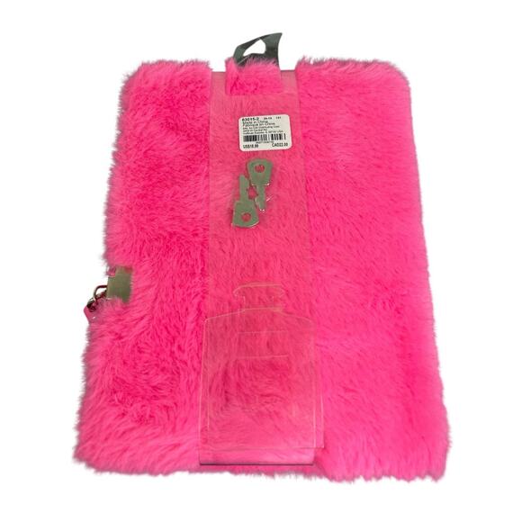 Claires New Plush Lined Journal Diary Locking Pink Avocado 8 x 6 Inch - Picture 4 of 6